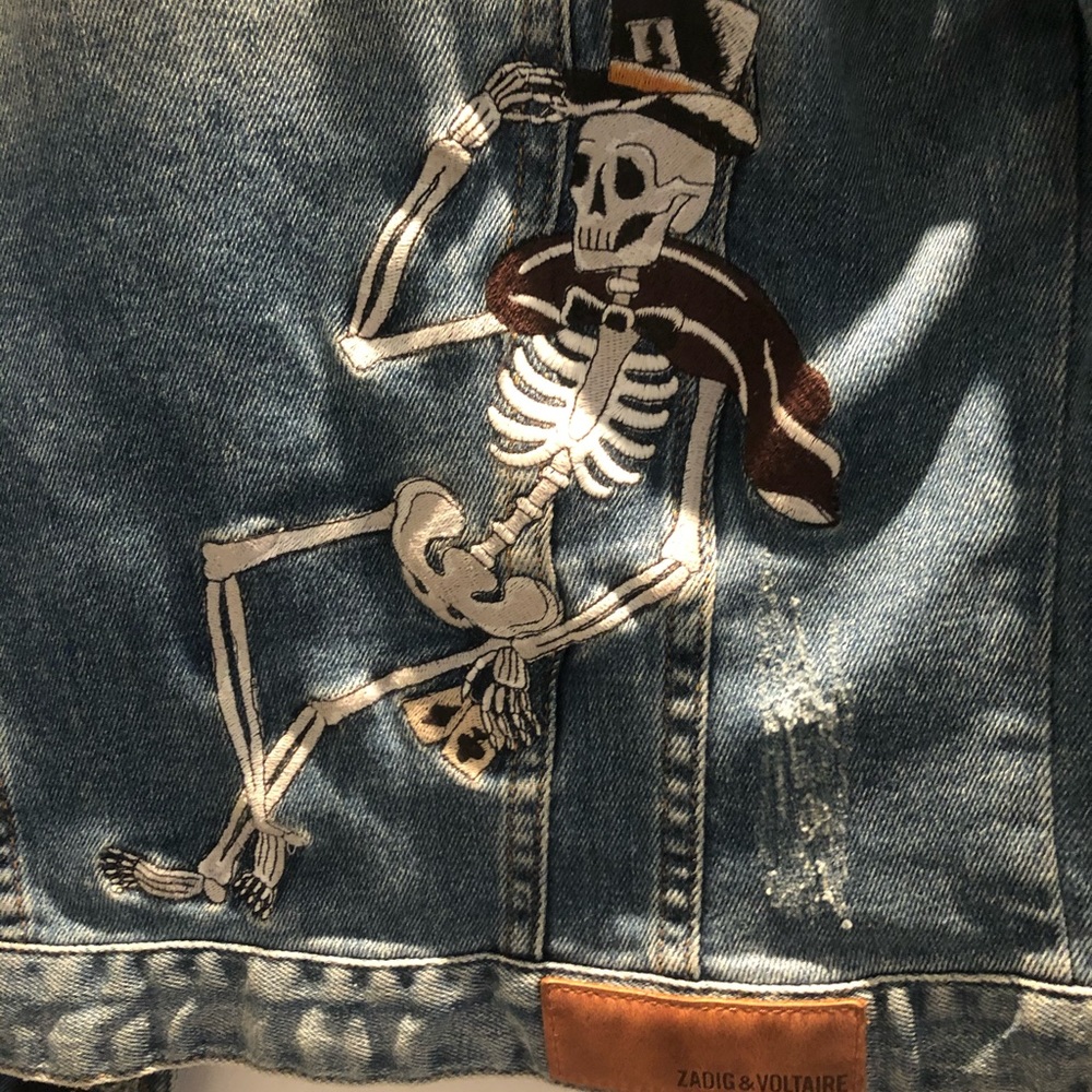 Zadig Kioky Embroidered Tattoo Denim Jacket - Picture 6 of 7